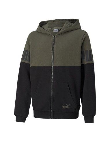 FELPA LEGGERA JUNIOR ZIP LUNGA E CAPPUCCIO PUMA POWER COLORBLOCK