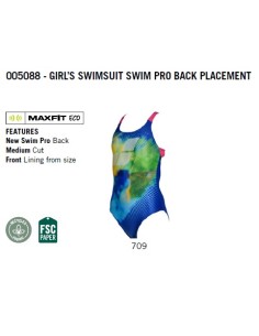 COSTUME GIRL ARENA GIRL'S SWIMSUIT SWIM PRO BACK