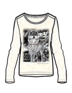 T-SHIRT GIRL MANICHE LUNGHE LUPO 2