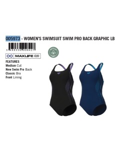 COSTUME DONNA ARENA mod. WOMEN'S SWIMSUIT SWIM PRO BACK...