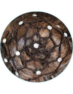 RETINA PER CHIGNON NERA CON PIETRINA CRISTALLO AB