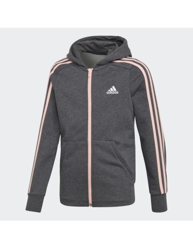 FELPA ZIP LUNGA E CAPPUCCIO ADIDAS YG 3S FZ HD