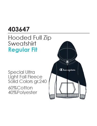 FELPA GIRL ZIP LUNGA CON CAPPUCCIO CHAMPION Hooded Full Zip Sweatshirt